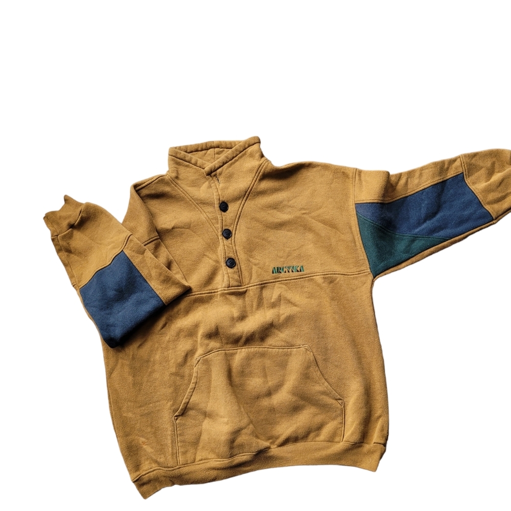 Vintage button up collar sweatshirt